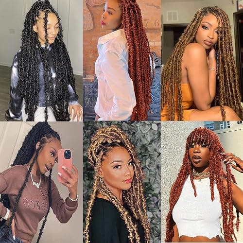 Xtrend 6 Packs Butterfly Locs Crochet Hair 30 Inch Black Pre Looped Distressed Butterfly Locs Crochet Braids Soft Messy Soft Locs Crochet Hair Faux Locs Crochet Hair Extensions 1B# thumbnail 6