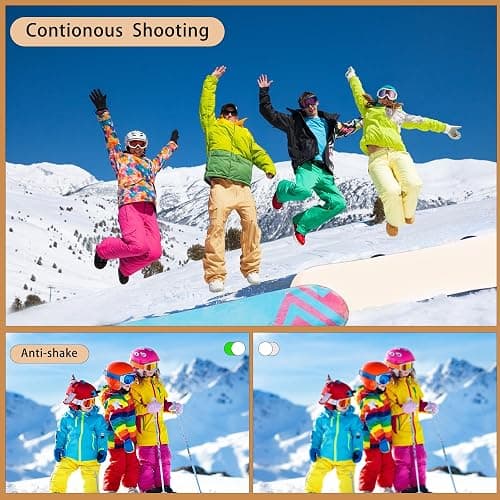 56MP FHD Digital Camera with 20X Digital Zoom & Autofocus, Anti-Shake Point and Shoot Camera for Kids Adults Beginners, Includes 32GB SD Card, Portable Compact for Travel thumbnail 4