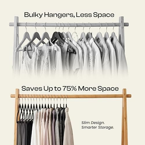 Utopia Home Velvet Hangers, Black, 50 Pack | Luxury Non-Slip Slim Pant & Coat Hangers | Strong Space-Saving Clothes Hangers | 360° Swivel Hook thumbnail 4
