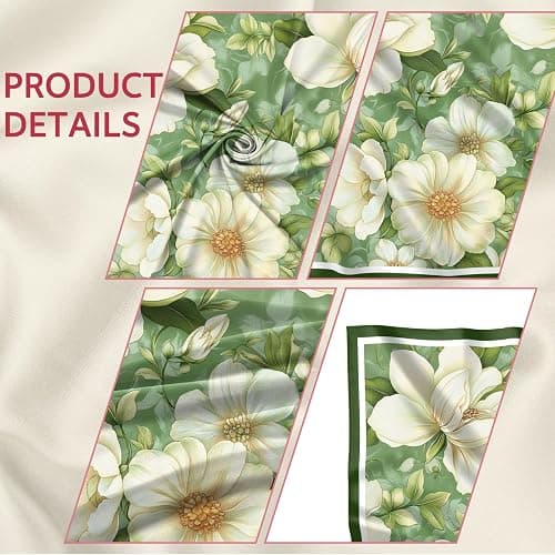 Deokke Scarf Silk Feeling Square Satin Headwear Wrap 27.5 Inches Bandana Aesthetic Trendy Cute Handbag Decoration Women Girls thumbnail 3
