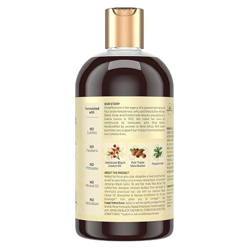 SheaMoisture Strengthen and Restore Shampoo Pure Jamaican Black Castor Oil for Damaged Hair To Cleanse and Nourish Hair 13 fl oz thumbnail 2
