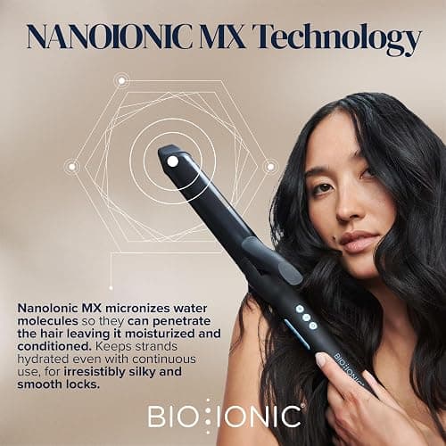 Bio Ionic Long Barrel Styler, 1" Curling Iron with Moisture Heat Technology & NanoIonic MX, Verstatile Curling Wand with Longer Barrel for Large Sized Soft Curls & Waves thumbnail 7