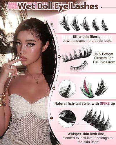 Goddvenus Manga Lash Clusters Kit Natural 280Pcs Cluster Eyelash Extensions Kit Wispy Anime Eyelash Clusters Fairy Fluffy DIY Individual Lash Extensions Kit C Curl 12-20mm thumbnail 4