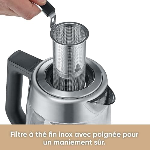 SEVERIN Bouilloire Eau et Thé, 1,7L, 3 000W, Filtre à thé, Température et Temps D'infusion Personnalisables, Verre/Inox, WK 3480 thumbnail 4