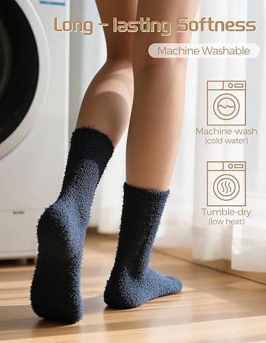TEHOOK Warm & Cozy Gifts for Women, Stocking Stuufers, Fluffy Fuzzy Plush Sleeping Slipper Socks - Soft Warm Fabric thumbnail 6