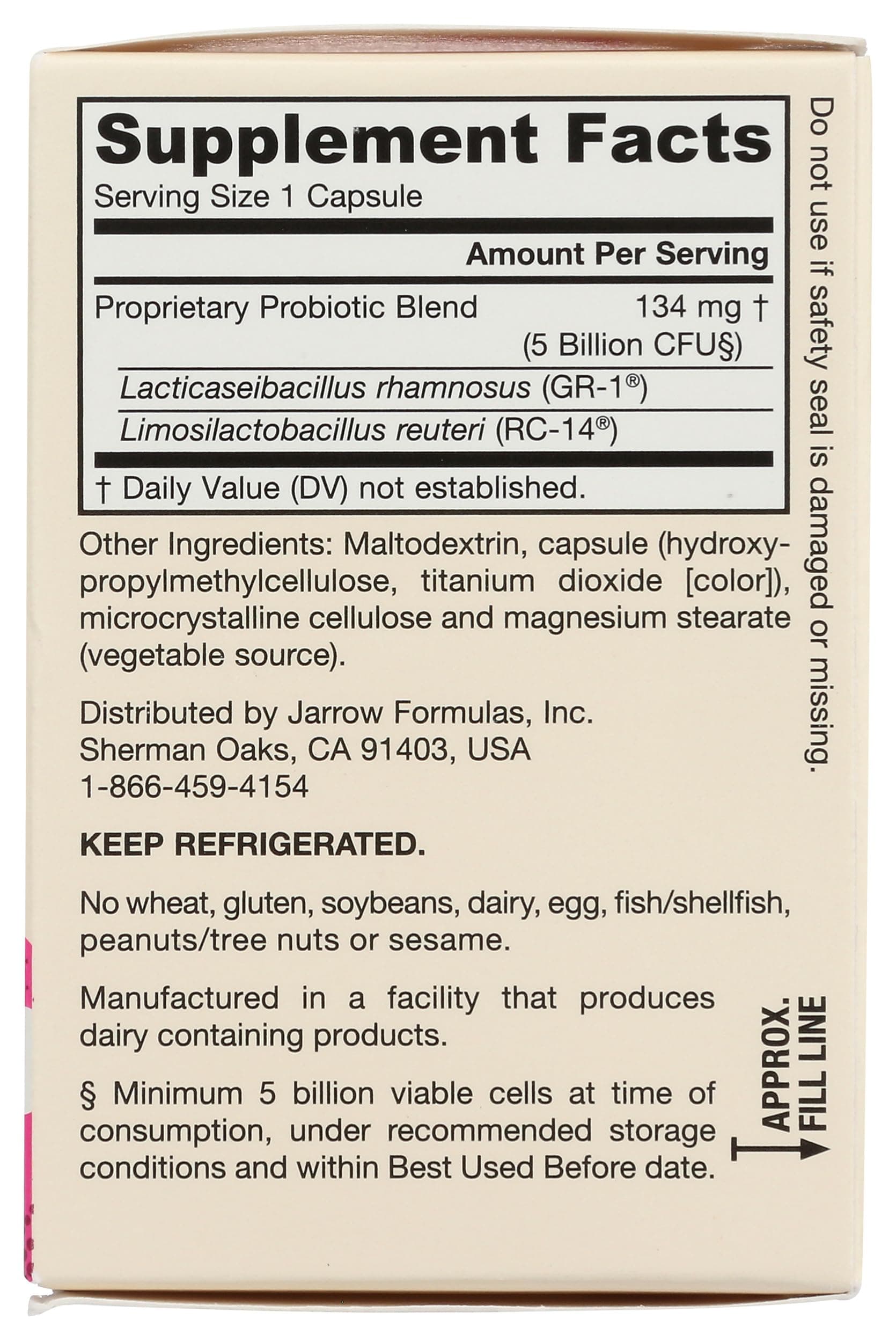 Jarrow Formulas Fem-Dophilus - 5 Billion CFU Per Serving - Women's Probiotic Supplement - Urinary Tract & Vaginal Health - Up to 30 Servings (Veggie Caps) thumbnail 6