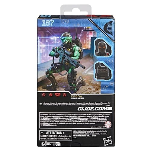 G.I. Joe Classified Series #187, Night-Viper, Collectible 6 Inch Action Figure with 7 Accessories | G.I. Joe Classified 6 Inch Action Figure Wave 24 - Night-Viper #187 thumbnail 9
