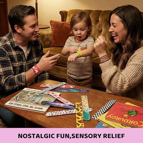 LovesTown Slap Bracelets for Kids, 48 PCS Snap Bracelets Party Favors | Wristbands Bulk for Classroom Prizes Treasure Box, Birthday Exchanging Gifts,Goodies Bag Stuffers Fillers, Carnival Prizes thumbnail 6