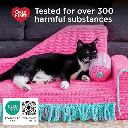 Red Heart Super Saver Black Yarn - 3 Pack of 198g/7oz - Acrylic - 4 Medium (Worsted) - 364 Yards - Knitting/Crochet thumbnail 6