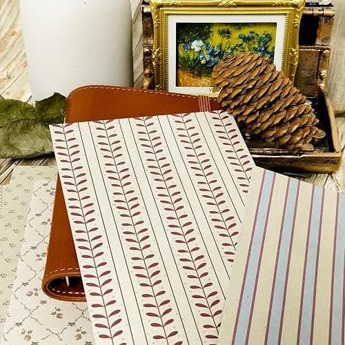 PRSTINCOL Scrapbook Paper,16 Sheets 4.1x5.8 Inch Vintage Stripe Style Scrapbook Supplies,Single-Sided Vivid Origami Decoupage Paper for DIY Crafts, Card Making, Art Journaling thumbnail 2