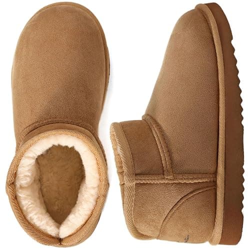 Wishcotton Women's Cozy Short Bootie Slippers House Shoes | Winter Warm, Hard Bottom, Fuzzy Lining, Indoor Outdoor - Image 1
