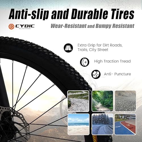 CYBIC Mountain Bike, Front Suspension Mountain Bike, 21-Speed Disc, Youth/Adult Mens Womens Trail Commuter City Bicycles thumbnail 3