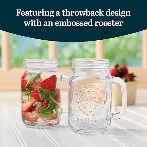 Libbey County Fair Glass Drinking Jars, 16.5-ounce, Set of 12 thumbnail 3