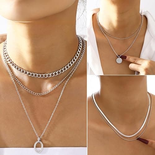 FAXHION 68 Pcs Gold Jewelry Set for Women with 7 Necklace, 17 Bracelet, 5 Hoop Earrings, 15 Stud Earrings, 24 Knuckle Rings for Women Jewelry Set for Women Gift thumbnail 2