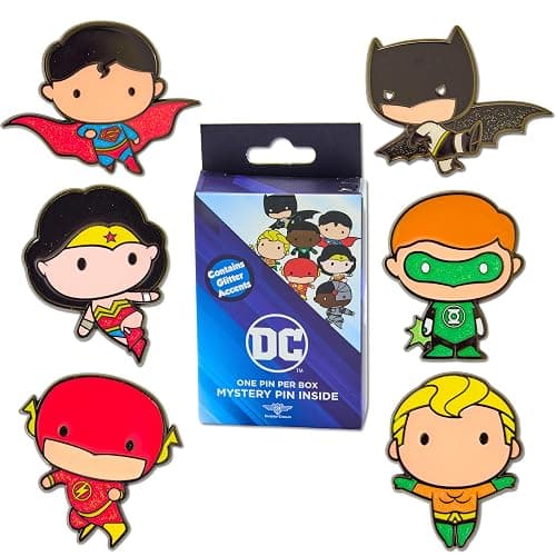 DC Comics Chibi Justice League Superheroes Mystery Enamel Pin Blind Box Series, Chibi Wonder Woman, Batman, Superman, Flash, Aquaman, or Green Lantern thumbnail 2