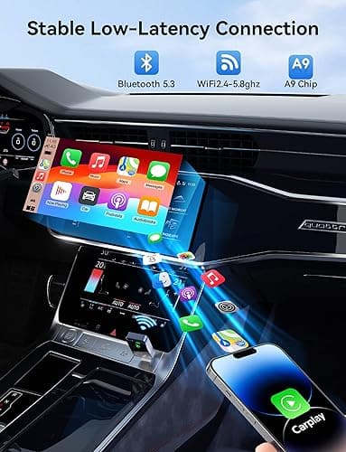 Redlake Wireless CarPlay Adapter for iPhone 2025 Wireless Apple CarPlay Adapter Mini Size with Cable USB & USB-C/Type-C Plug and Play Stable Connection and No Delay thumbnail 3