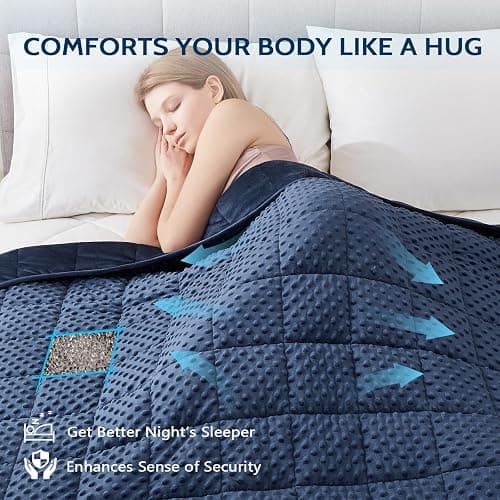L'AGRATY Weighted Blanket for Adult - 60"x80" 15lbs Minky Dots Heavy Blanket with Glass Beads Soft Breathable for All-Season Summer Fall Winter Thick Comfort for Sleeping thumbnail 3
