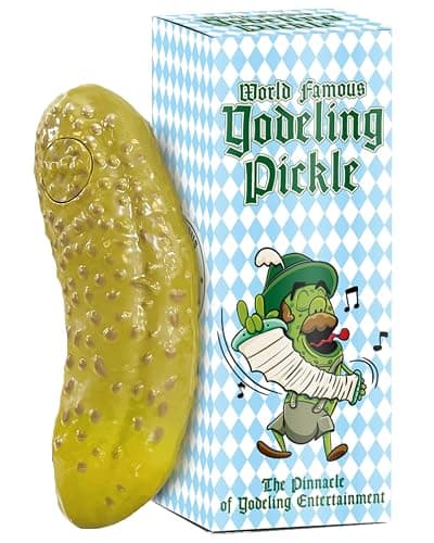 DR DINGUS Yodeling Pickle (1 Pickle - 5 Inch) Sings Dill-lightful Musical Yodel Song - Hilarious Laughs - Singing Novelty Gag Gift for Friends Family Coworkers Office Students Classroom - Image 1