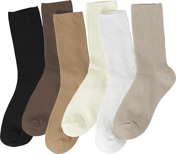 BomKinta Calf Socks for Women - Thin Solid Cotton Crew Socks - Casual Cute Above Ankle Sock thumbnail 2