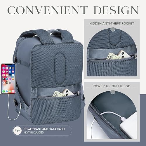 Hayayu für Ryanair Handgepäck 40x30x20 Klein Rucksack für Flugzeug Reiserucksack mit Laptopfach Diebstahlsicherer Tasche für Weekender Kurze Tirp thumbnail 4