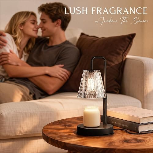 Candle Warmer Lamp with Timer – Dimmable Wax Warmer for Room Decor, Height Adjustable Candle Lamp for Mom Christmas Gifts, Birthday Gifts for Women, House warming Gifts for New Home Decor with 2 Bulbs thumbnail 7