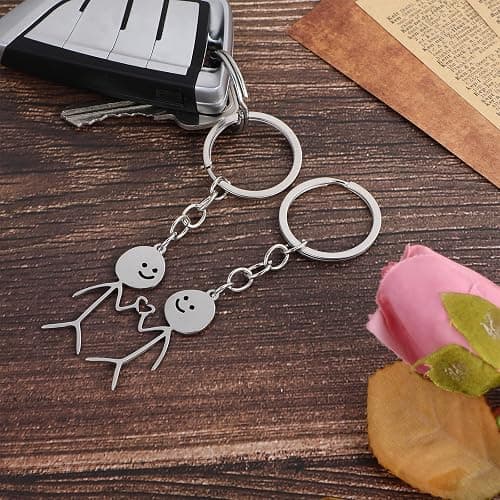 Ouligay 2 Pcs Funny Keychain for Women,Stickman Love Matching Keychains for Couples,Couple Keychain,Best Friend Keychain thumbnail 5