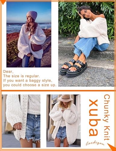 Women's Cardigan Soft Pocketed Long Sleeves Casual Knitted Open Front Cardigans Lightweight Sweaters thumbnail 4