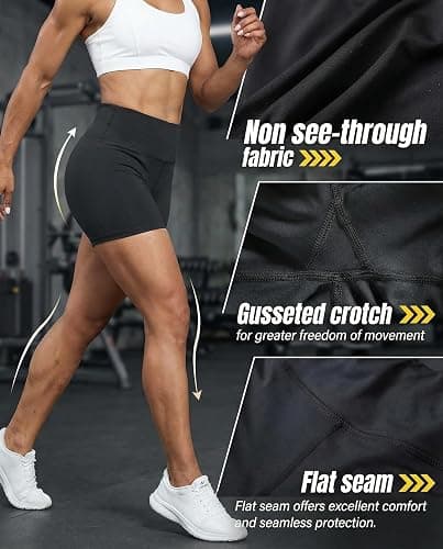 TELALEO 5 Pack 3"/5" Womens Volleyball Shorts Spandex Compression Shorts Workout Performance High Waist Yoga Biker Shorts thumbnail 3