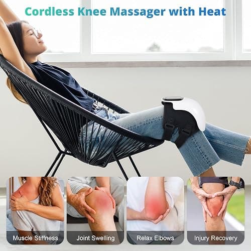 Medcursor Knee Massager, Cordless Heated Knee Massager with 3 Heating Levels, 3 Vibration Modes, LED Screen & Adjustable Straps, Massage with Heat for Relief thumbnail 4
