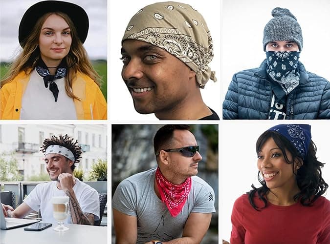 6-Pack 100% Cotton Bandanas Gift Set – 22x22 Inch Paisley Head Wraps form Men & Women, Neck & Face Scarves thumbnail 4