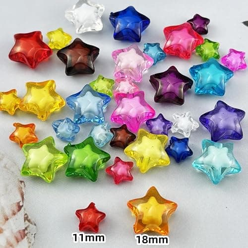 Pinhoollgo 50pcs 18mm Acrylic Star Beads Spacer Beads for DIY Jewelry Making Bracelet Necklace Key Chains Handmade Craft(Mix Colors) thumbnail 3