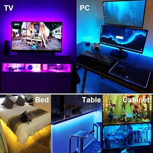 Tv Led Backlight,Maylit 14.3ft Led Strip Lights for 65-75in Tv,USB Powered Tv Lights kit with Remote,RGB Bias Lighting for Room Decor thumbnail 6