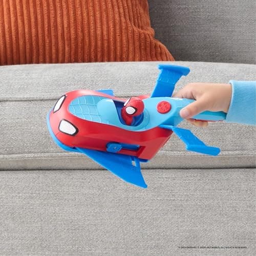 Jazwares Marvel Spidey and His Amazing Friends Spidey Team Split Racer - 8.5-Inch Three-in-One Vehicle with Web Darts, Sound Effects, and Phrases thumbnail 10