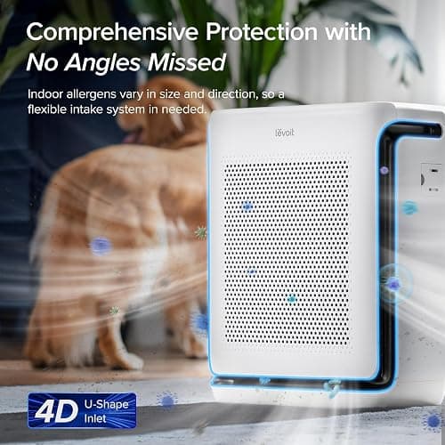LEVOIT Air Purifiers for Home Large Room Up to 1875 Ft² with Washable Pre-Filter, AHAM VERIFIDE, Air Quality Monitor, HEPA Sleep Mode for Allergies, Pet Hair in Bedroom, Vital 200S-P, White thumbnail 3