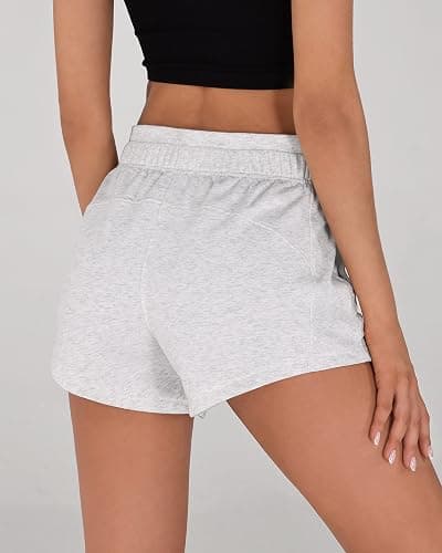 ODODOS Women's Sweat Shorts with Pockets Cotton French Terry Drawstring Summer Workout Casual Lounge Shorts thumbnail 2