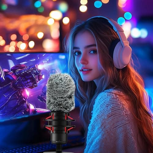 Windscreen/Pop Filter for HyperX QuadCast (S) Microphones - Furry Mic Cover for Wind & Ambient Noise Reduction with Top Hole Access for Mute Button (Furry-Gray) thumbnail 6