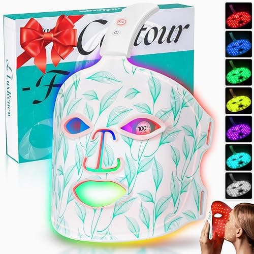 Red Light Therapy for Face, Led Contour Face Mask Light Therapy, 7+1 Color Near-infrared 850 Led Light Mask Portable and Rechargeable, Red Light Therapy At Home and Wireless Led Face Mask[BMask Pro] - Image 1