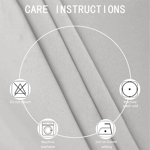 LEMOMO Blackout Curtains 52 x 84 inch/Light Grey Curtains Set of 2 Panels/Thermal Insulated Room Darkening Bedroom Curtains thumbnail 4