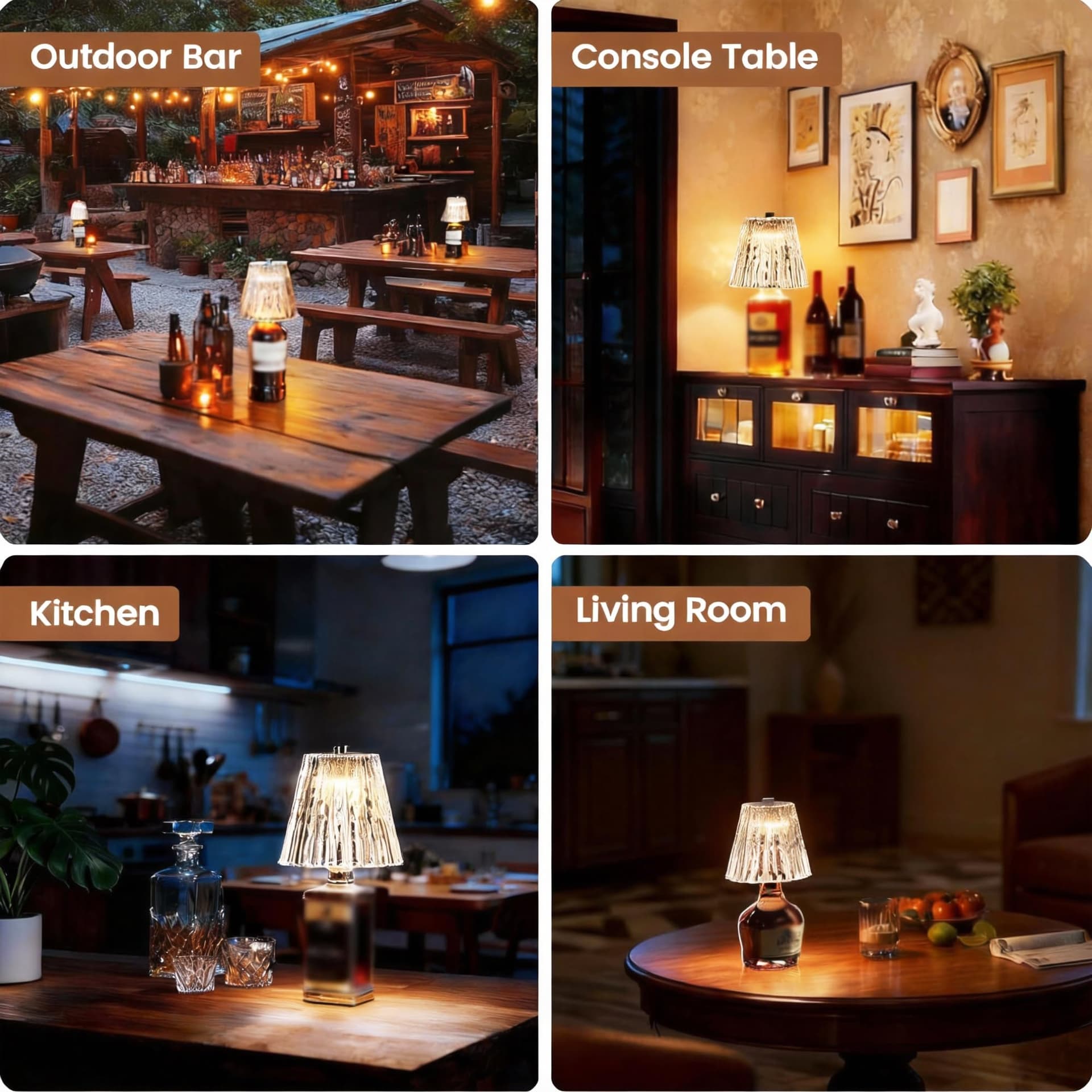 JOLLYTOPIA Wireless Bottle Lamp Shade Rechargeable 3 Color Touch Control Dimming for Liquor Bottles thumbnail 7