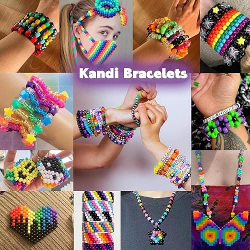 Pizooro Bracelet Making Kit 2400 Pcs Bracelet Beads, 56 Colors Pony Beads in Bead Organizer, 1400 Kandi Beads + 1000 Letter Beads, Jewelry Craft Supplies for Friendship Bracelets, DIY Gifts for Teens thumbnail 6