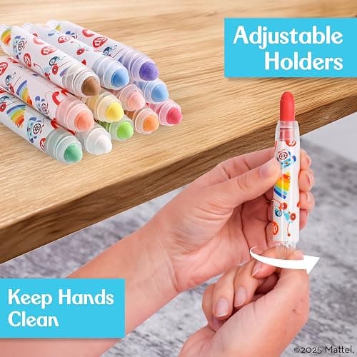 Fisher-Price™ Dustless Chalk Set - 12 Bright Colors with Adjustable Holders, Portable Storage Case, Washable Art Supplies, Safe & Non-Toxic, Draw on Chalkboards, Sidewalks, and Paper thumbnail 6