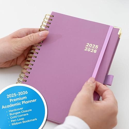 Blue Sky 2025-2026 Weekly and Monthly Academic Year Planner Calendar, July 2025 - June 2026, 5" x 8", Faux Leather Cover, Wirebound, Storage Pocket, Laminated Tabs, Imperial Rose thumbnail 5