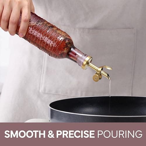 COOK WITH COLOR Glass Olive Oil Bottle Dispenser - 2 Pack- 17oz Oil and Vinegar Cruet - Olive Oil Carafe Decanter for Kitchen, Champagne Bubbles, Pink thumbnail 5