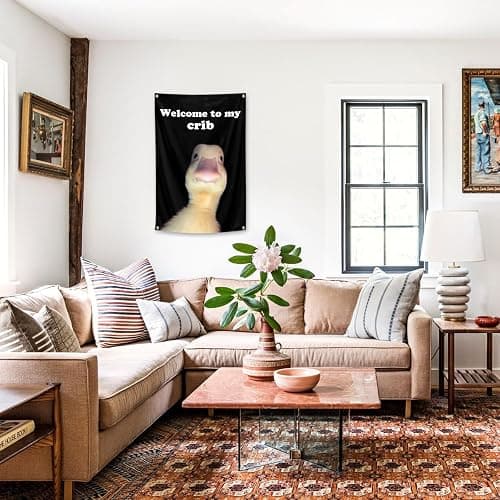 ILINJAU Welcome To My Crib Flag Funny Tapestry 2x3Ft Indoor Outdoor Wall Art Tapestry for Bedroom Teens Room Decoration Living Room Bedroom thumbnail 3