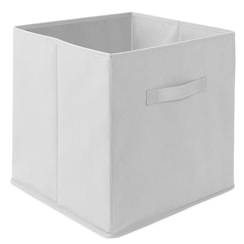 Casafield Set of 6 Collapsible Fabric Cube Storage Bins, White - 13" Foldable Cloth Baskets for Shelves, Cubby Organizers & More thumbnail 4