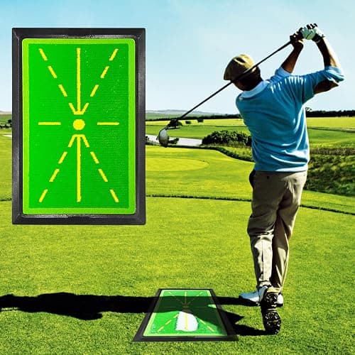 Golf Mat,Golf Chipping Game Mat, 6x6FT/6X4FT Golf Hitting Mat, Sticky Pro Playing Golf Game Practice Mat, Path Visual Feedback Golf Hitting Mat, Golf Mats Practice Outdoor and Indoor - Image 1