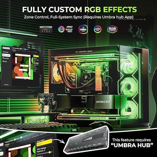 AsiaHorse Matrix Pro 360mm PC Case Fan, Integrated 3-in-1 ARGB PWM Radiator Fan with 88 LEDs, 2000 RPM Hydraulic Bearing, 5V 3-Pin Sync, Triple Zone Lighting Control Black thumbnail 5