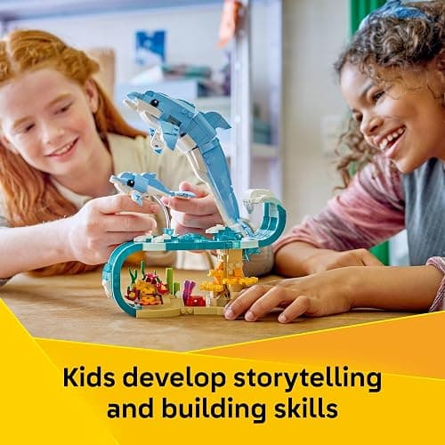 LEGO Creator 3 in 1 Sea Animals: Beautiful Dolphins Building Toy for Girls, Boys, & Kids, Ages 8+ - Build a Dolphin, Seahorse, or Crab Animal Figure - Gift Idea for Birthdays - 31385 thumbnail 4
