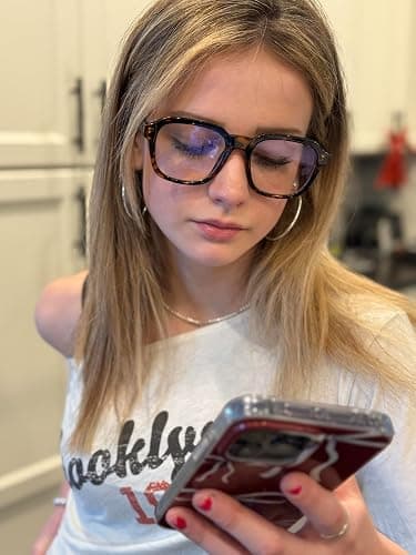 VISOONE Oversized Square Blue Light Blocking Glasses Fashion Computer Eyewear for Women and Men BENNETT thumbnail 3