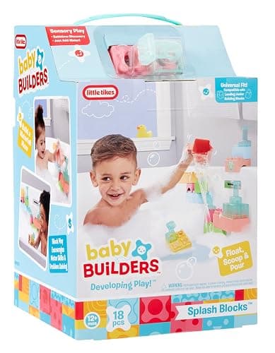 Baby Builders - Splash Blocks First Blocks for Babies and Toddlers, Easy to Connect, Bath Toy, Water Play thumbnail 7